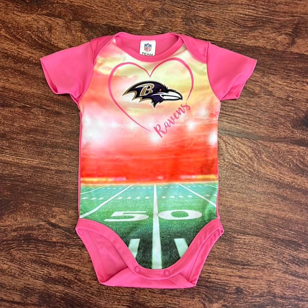 NFL Ravens girl bodysuit 6-9 months